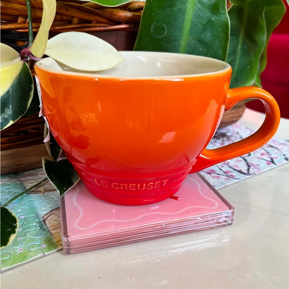 Le Creuset 400ml Giant Cappuccino Cup Flame Mug NEW